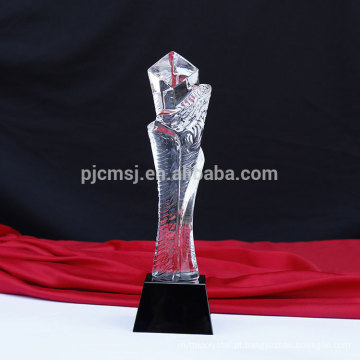 Fabricação profissional barato personalizado troféu troféu de cristal